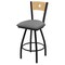 Holland Bar Stool Co 30" Swivel Counter Stool, Black Wrinkle, Nat Back, Graph Seat X830 - alternate 1